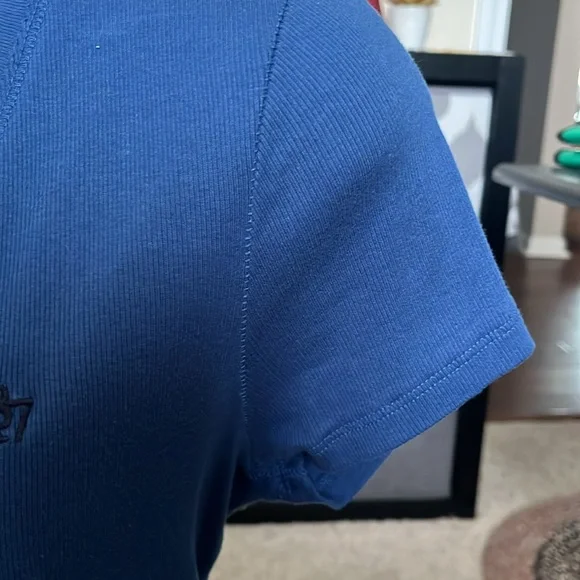 American Eagle Outfitters Fitted Blue Short Sleeve Tee - Picture 4 of 7